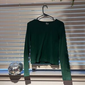 Fct Basics Green Ribbed Top